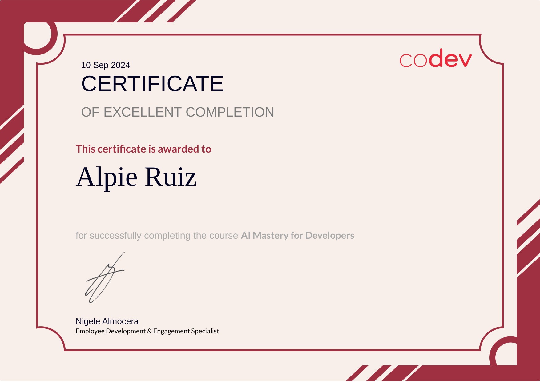 AI Mastery for Developers Certificate